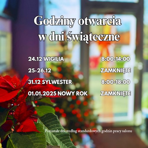 Godziny otwarcia Salonu w dni świąteczne