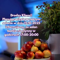 Informacja! Salon Nova2 solarium&światłoterapia godziny otwarcia 15.10.2025
